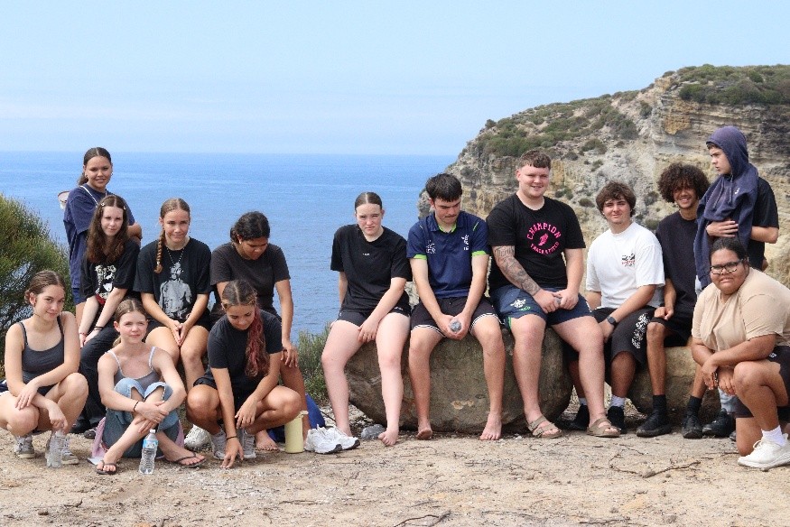 Students participating in an Indigenous Leadership Program outdoor learning activity